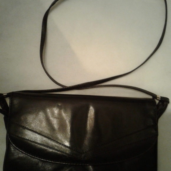 Paristil Women's Leather Shoulder Bag 10 x 7, Black. - Picture 4 of 4